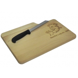 Deska do pieczywa z nożem + grawer